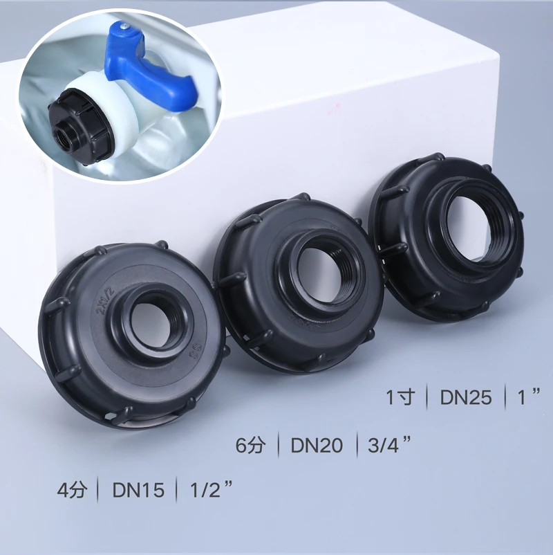 Wholesale Gallon IBC Tank Valve Adapter Plastic 63mm Inner Filament To S60x6 Outer Thick Wire Water Container