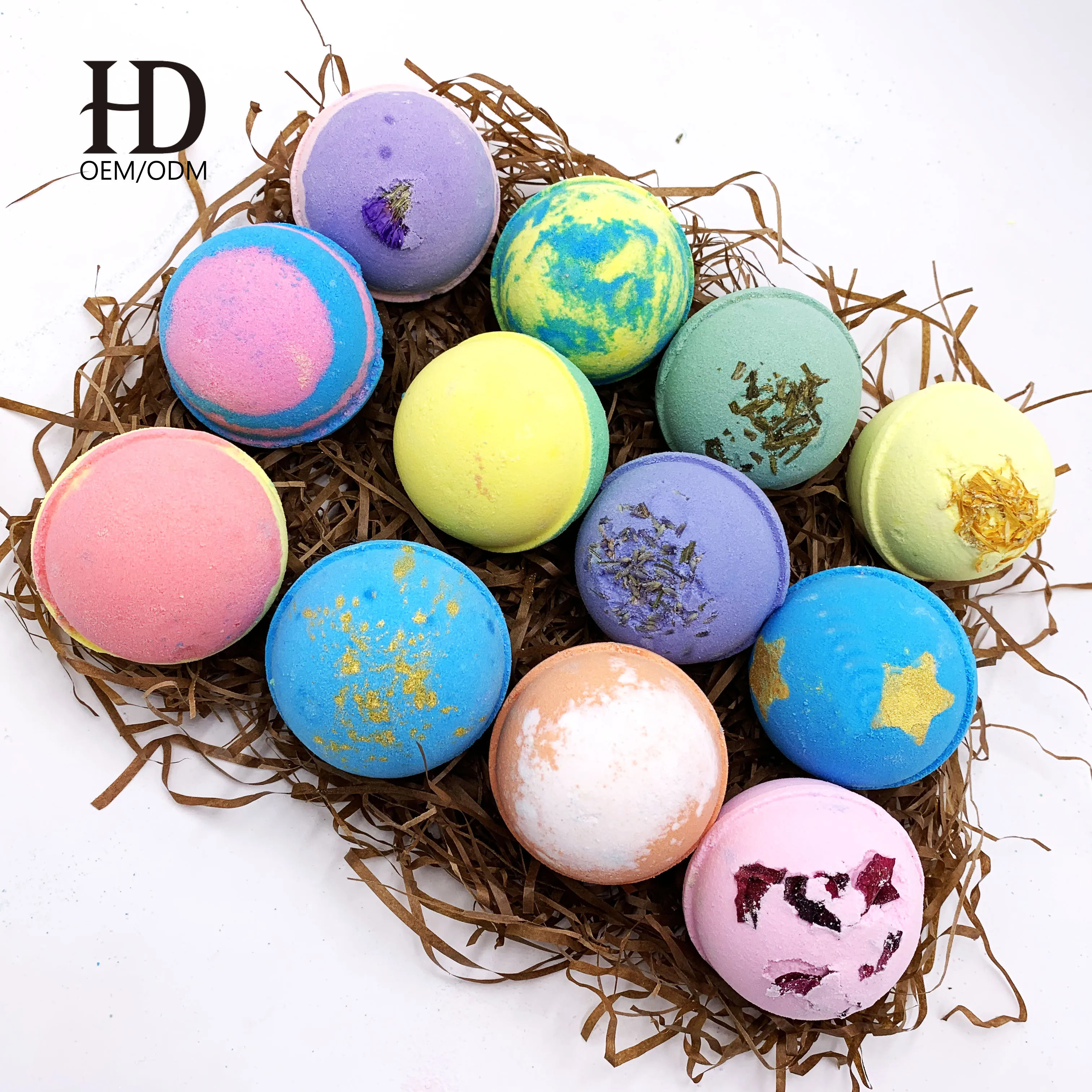 OEM/ODM12pcs set colorful bath salt balls bath balls bath bombs with petal