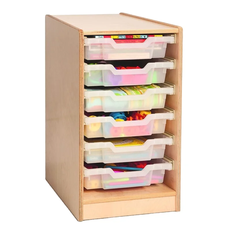 
Single 6 Compartment Cub Wood Cabinet Storage For Toddlers Wood School Furniture For Kindergarten Baby 