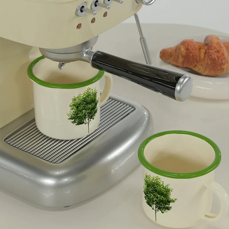 Printed Enamel Mugs Camping Cup Coffee China Drink Ware Mug 12OZ 350ml Small Order Accepted 500ml