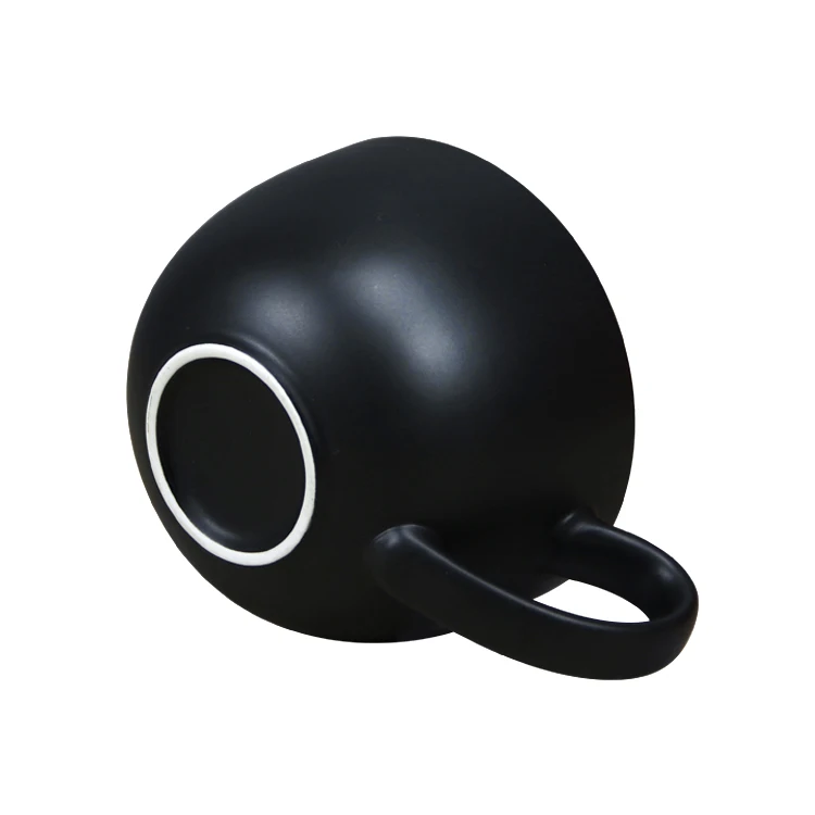 OEM ODM printed custom matte black stoneware large big soup mug ceramic jumbo porcelain mug