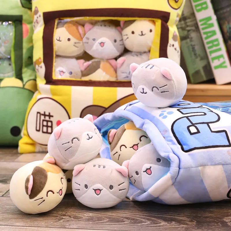 Mini Round Animal Balls Pudding Bag Plush Toys Pillow Rabbit Cattle Tiger Balls In Snacks Bag Dolls Cushion Toy