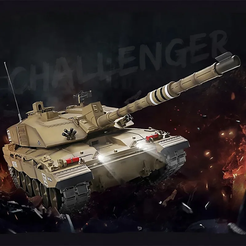 Heng Long 3908-1 U.K Challenger 2 RC Main Battle Tank Toy 1:16 RTR 2.4G InfraRed IR Battle Airsoft Smoke Lights Sound Metal Pro