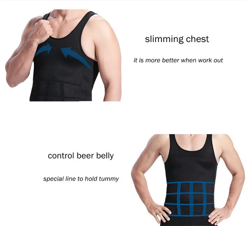 Men's Gynecomastia Shaper Tops Slimming Boobs Chest Control Underwear Belly Compression Undershirts Waist Control Corset