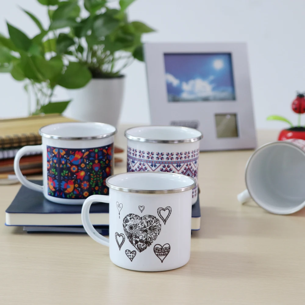 Promo top sale metal camping enamel mug custom logo