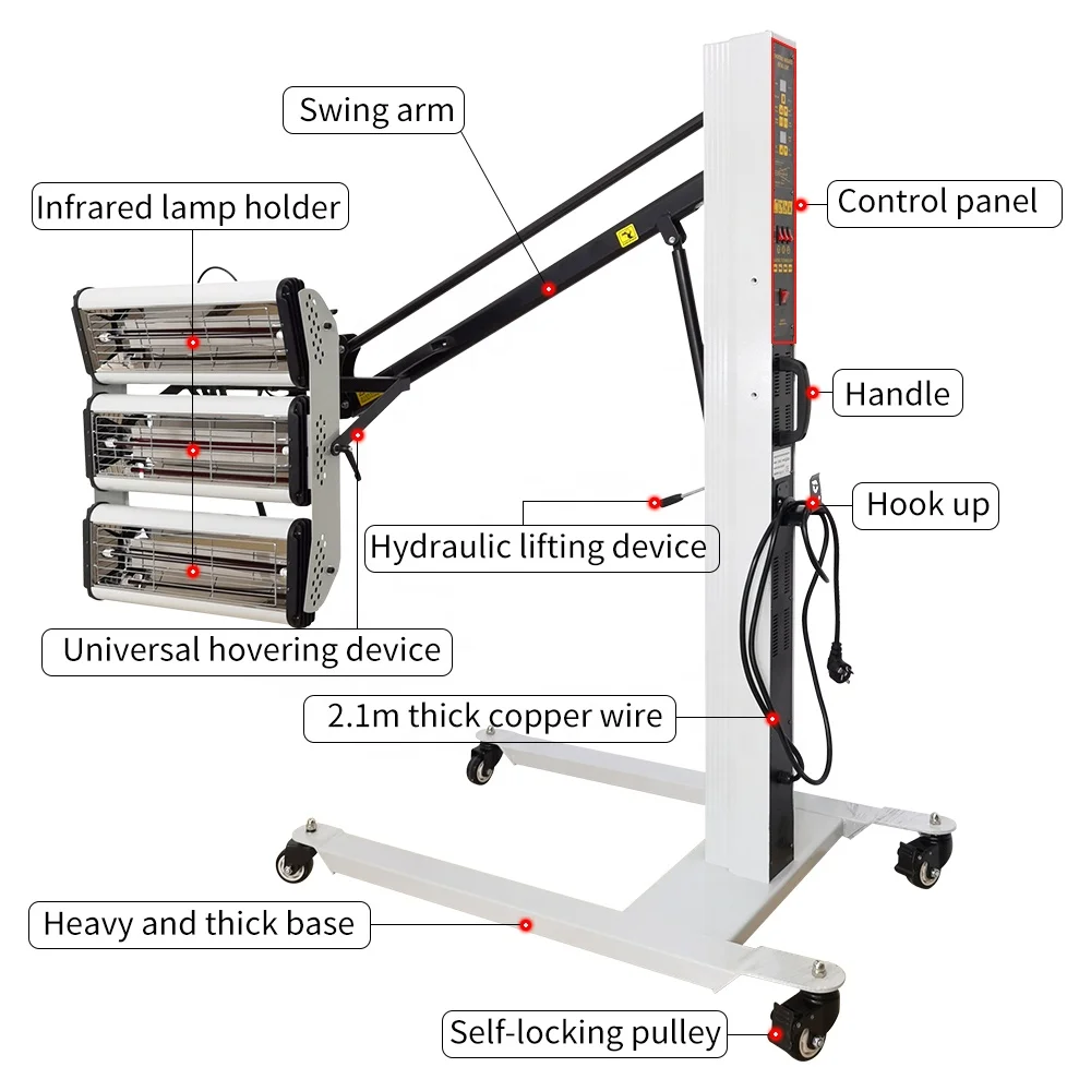 factory price infrared curing lamps for spray paint booth 3000w infrared paint curing lamp infrared paint baking