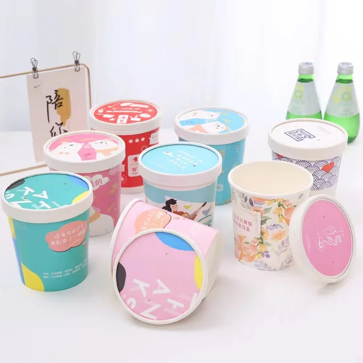 Eco Custom Logo Disposable Kraft Paper 16oz 26oz 32oz Noodle Soup Container With Lid