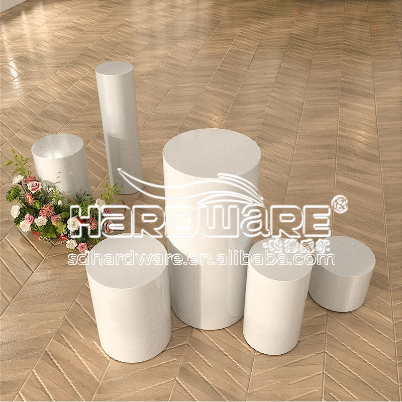 Party Flower Stands Wedding Decoration Cylinder Pillar White Pillar Design