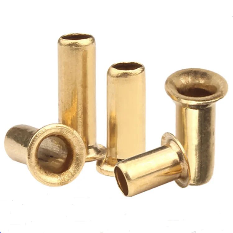 high quality DIN7339 metal iron Brass Eyelet Copper Flat Head Hollow Tubular Rivets for shoes