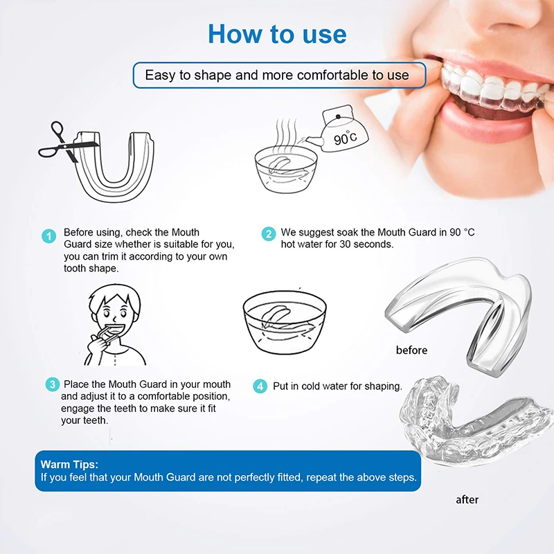 Free Sample Mouth Guard Sports Moldable MouthGuard Kids Mouthpiece Teeth Protective Braces EVA Double Colored for MMA Boxing