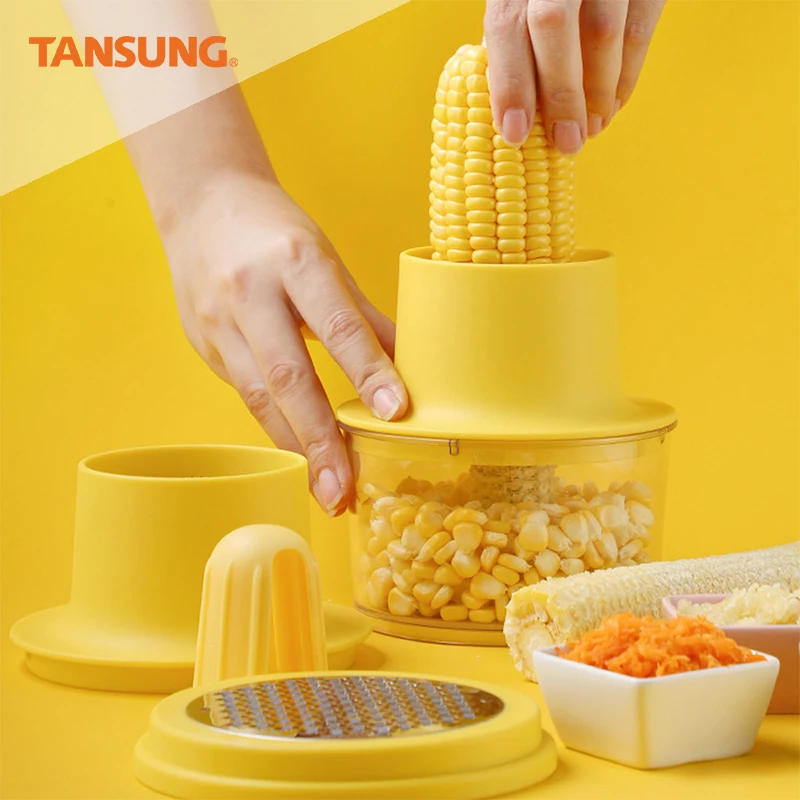 Corn Stripper Household Corn Thresher Stainless Steel Peeling Machine 4 in 1 Corn Shucker Tool