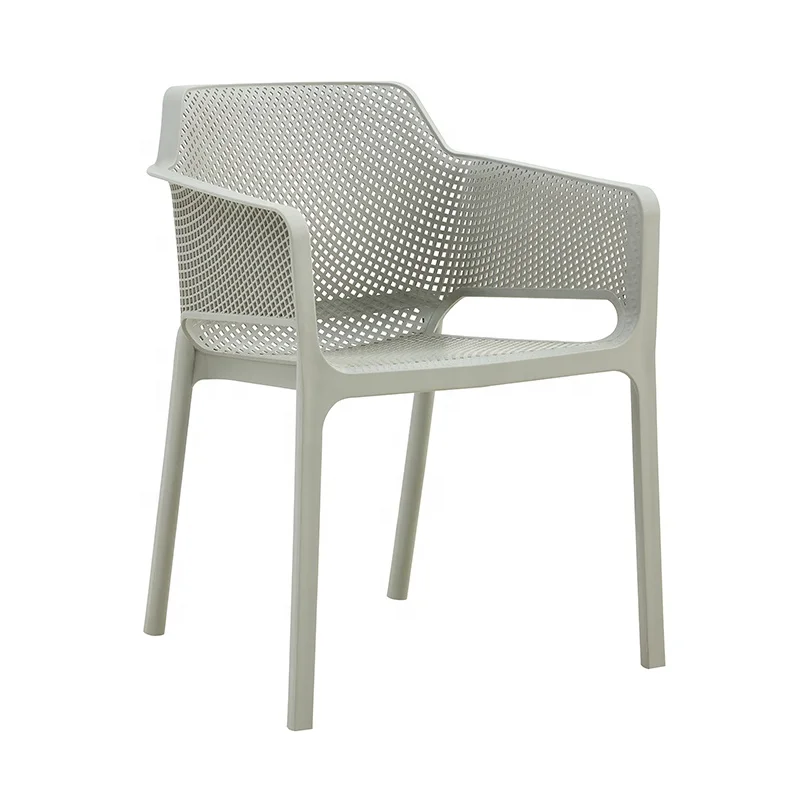 Durable Colored Plastic Armchairs Wholesale Modern Stackable PP Cafe Plastic Chair solid backrest PP plastic Chair