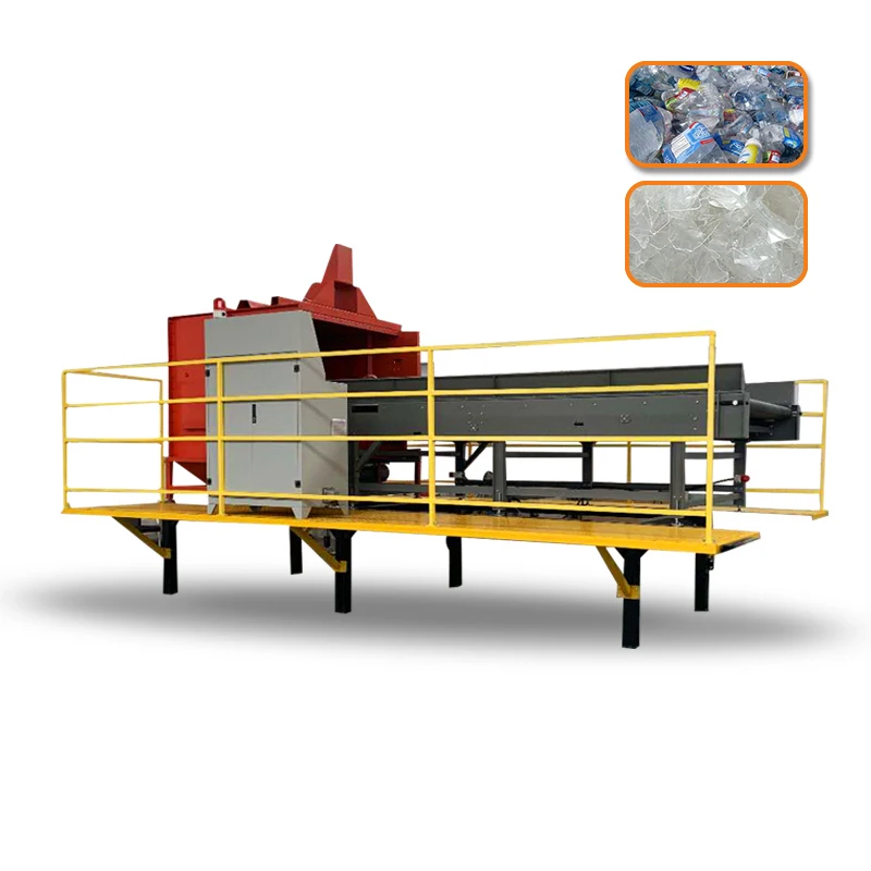 NIR optical sorter separates plastic, cardboard, metal, copper, aluminum, iron, stainless steel waste recycling machine