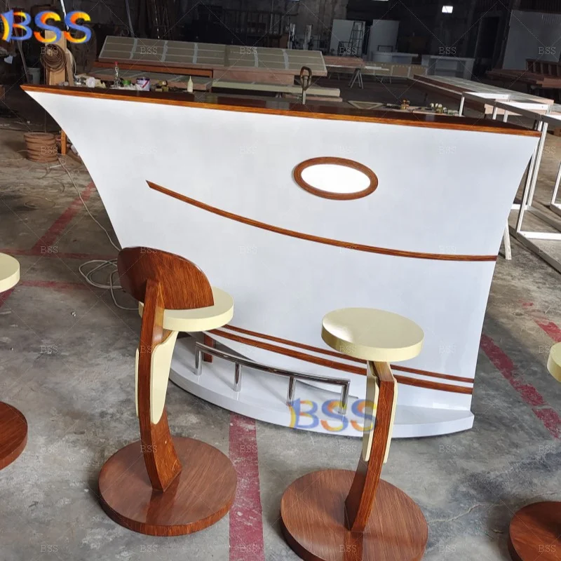 Boat Shaped Home Bar Fancy Design White Ship Design Small Home Bar Counter