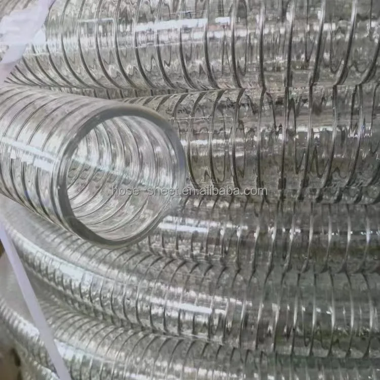 Good chemical resistance PVC steel wire hose reinforced hose pipe with spring for air and water supply lines