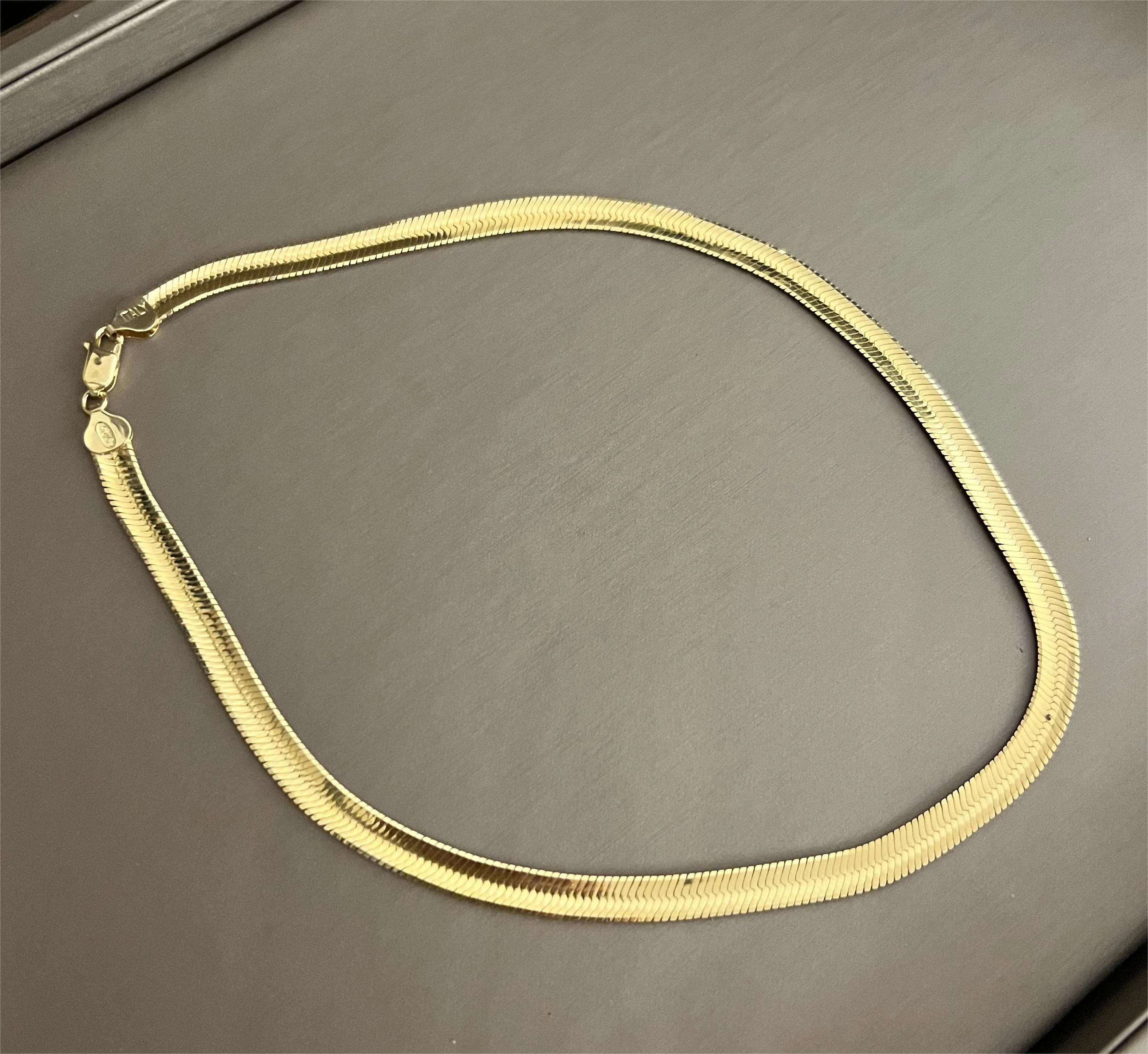 GLORY PACE Italy snake bone chain s925 silver herringbone snake choker necklace chain gold plated 925 silver snake chain bulk