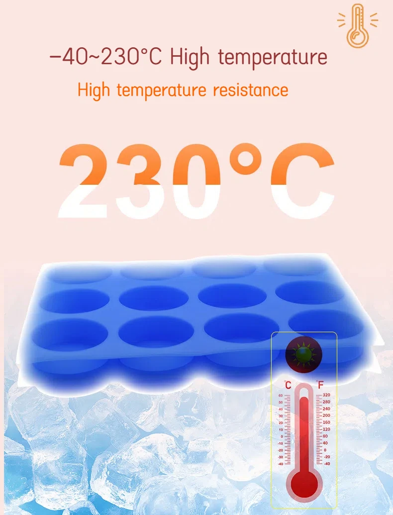 Wholesales Silicone Mousse Cake Tool 12 Cavities Square Silicone round Cake Baking Mold / Handmade Soap Moulds