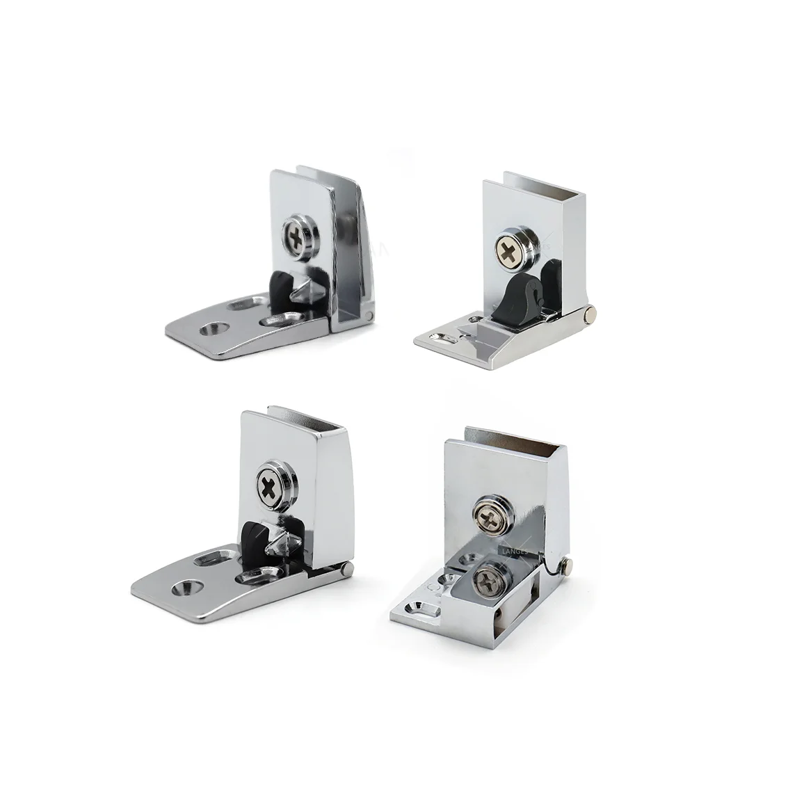 Modern Design Heavy Duty Metal Free-Punching Glass Swing Furniture Door Pivot Hinge for Store Display Wine Cabinet