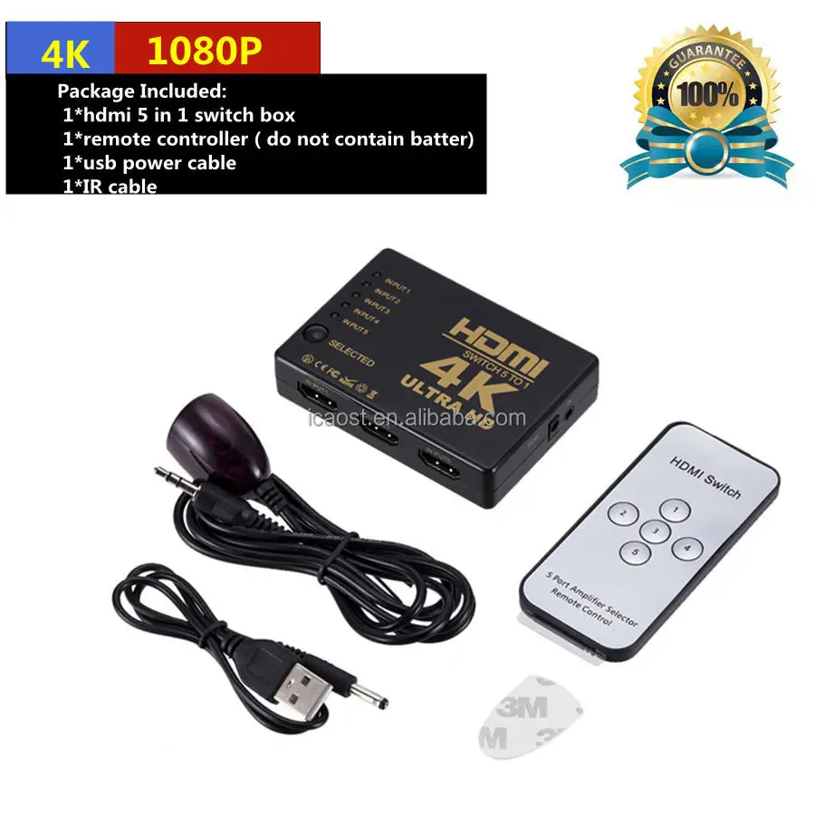Коммутатор совместимый с HDMI 4K HD1080P 3 5 портов HD Переключатель Селектор сплиттер концентратором ИК пульт дистанционного управления для HDTV DVD TV