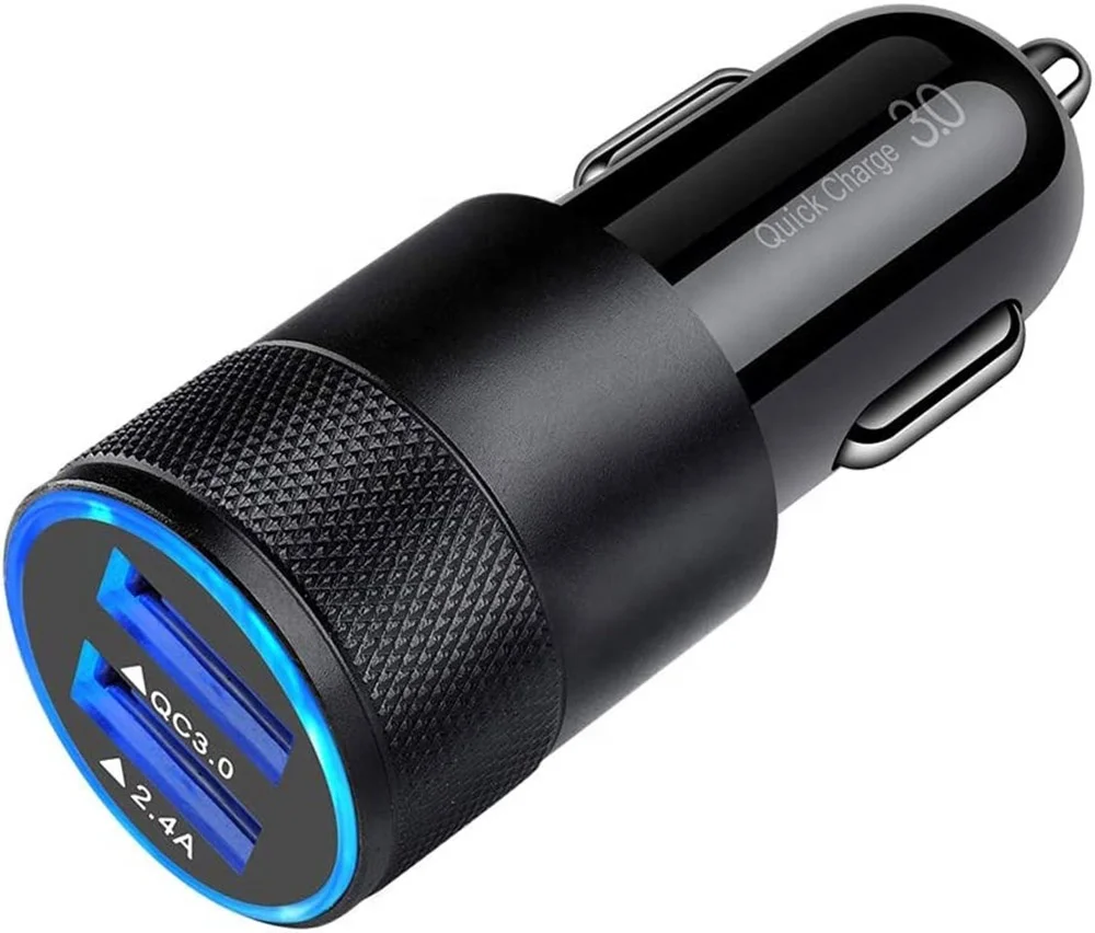 Cigarette Lighter Adapter USB Power Adapter 3.4A Fast Charging Dual-Port USB Mobile Phone Laptop Tablet Car Charger