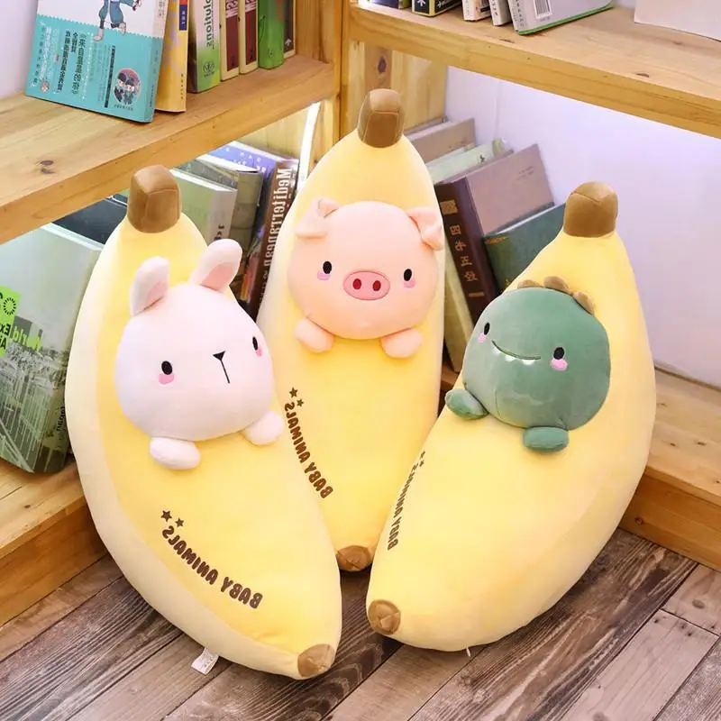 HQ Wholesale Custom Plush Banana Super Soft 23.6' Stuffed Plush Toy Washable Kawaii Plush Pillow Toy for Birthday Gift