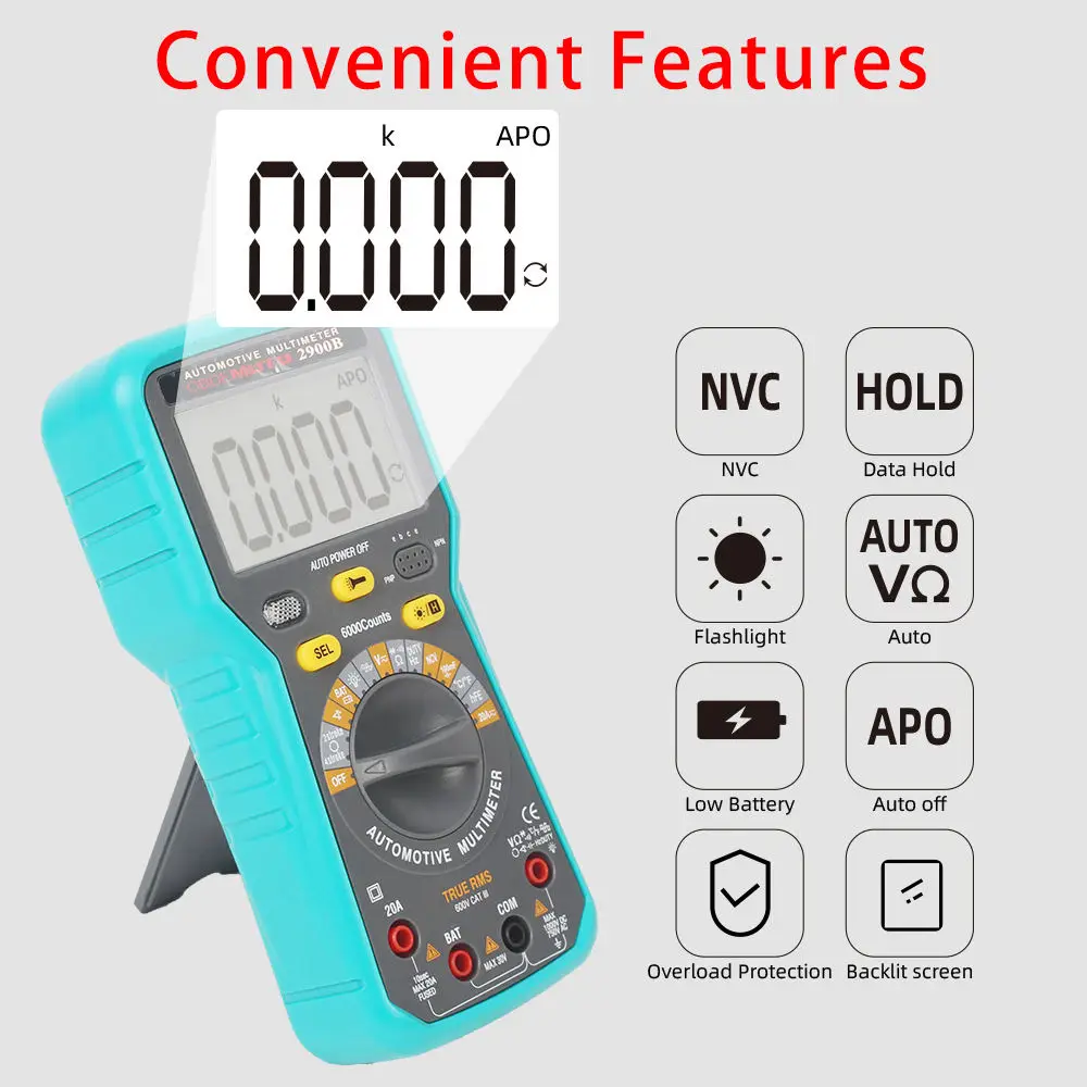 MST-2900B Automotive Digital Multimeter With Rotational Speed Measurement