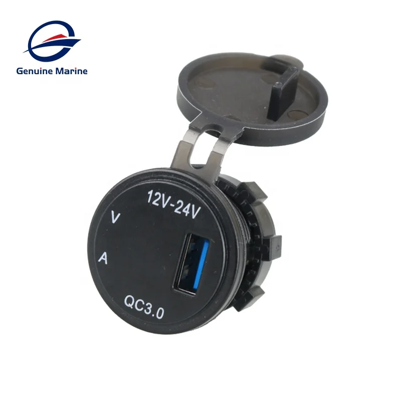 Genuine Marine A19 3.1A Panel Mount 2.1A 2 Port Charger 12V Dual USB Socket for Car Bus Boat RV