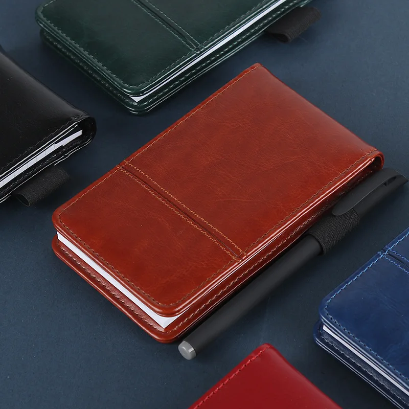 A7 PU Leather Journal Notebook with Calculator Working Small Notebook Notepad with Pen