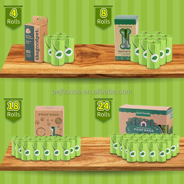 Biopet Biodegradable Pet Garbage Bag Corn Starch PLA Compostable Vest Style Cat Dog Poop Trash Bags Outdoor Pets Litter Bags