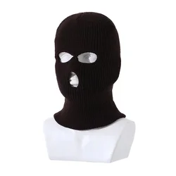 Custom Embroidered Knitted Cycling Balaclava 3 Hole Full Cover Face Cycling Ski Mask Winter Hat