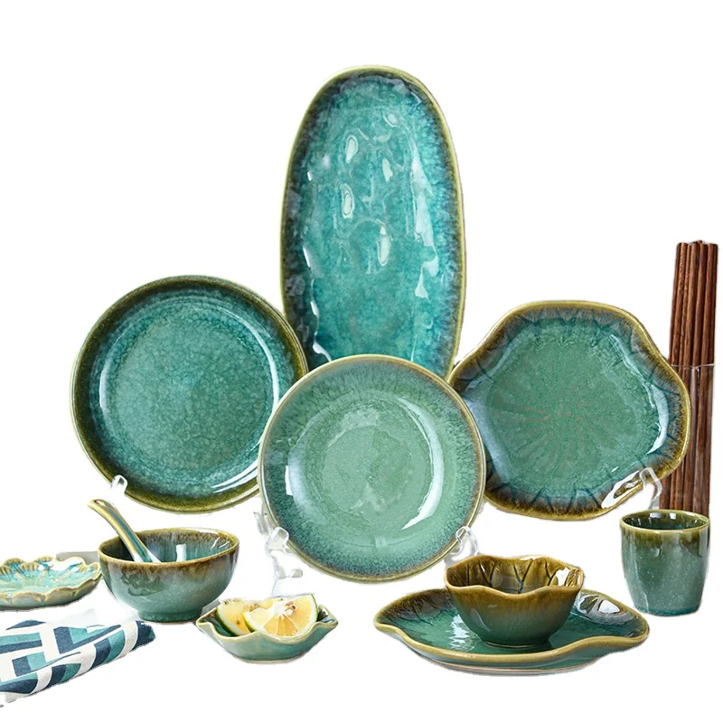 Japanese New Home Creative Light Luxury Retro Kiln Transformation and Wind Bowl Plate