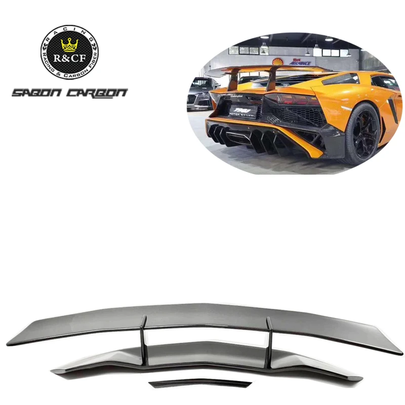 Aventador SV style Carbon Fiber Rear Spoiler High Wing For Lamborghini LP700 LP720 LP750
