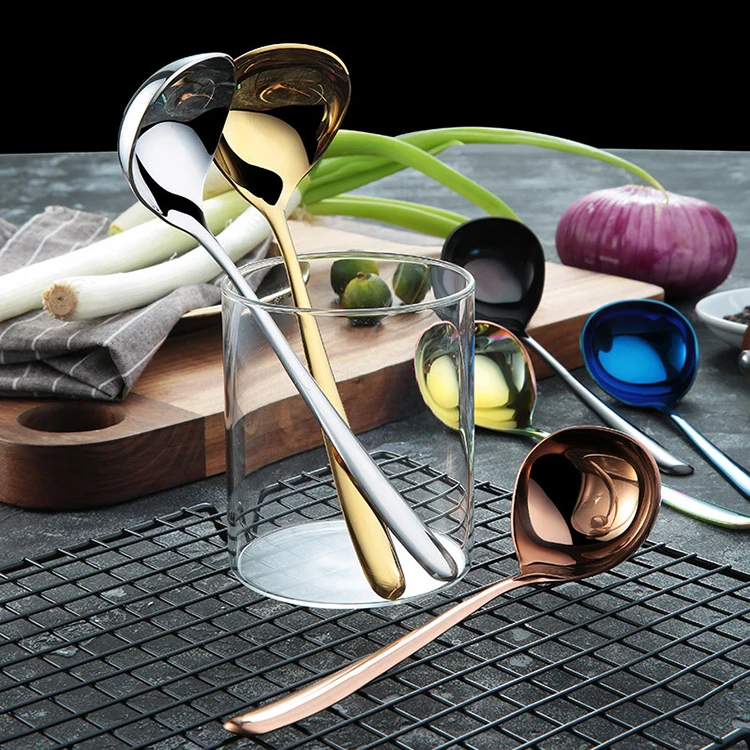 New Product Ideas Kitchen Accessories Cooking 8 Inch Soup Scoop 304 Stainless Steel Delicate Stirring Spoons