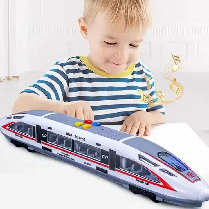 High-speed train model toys simulate Fuxing train toys Toy track trains with voice announcements
