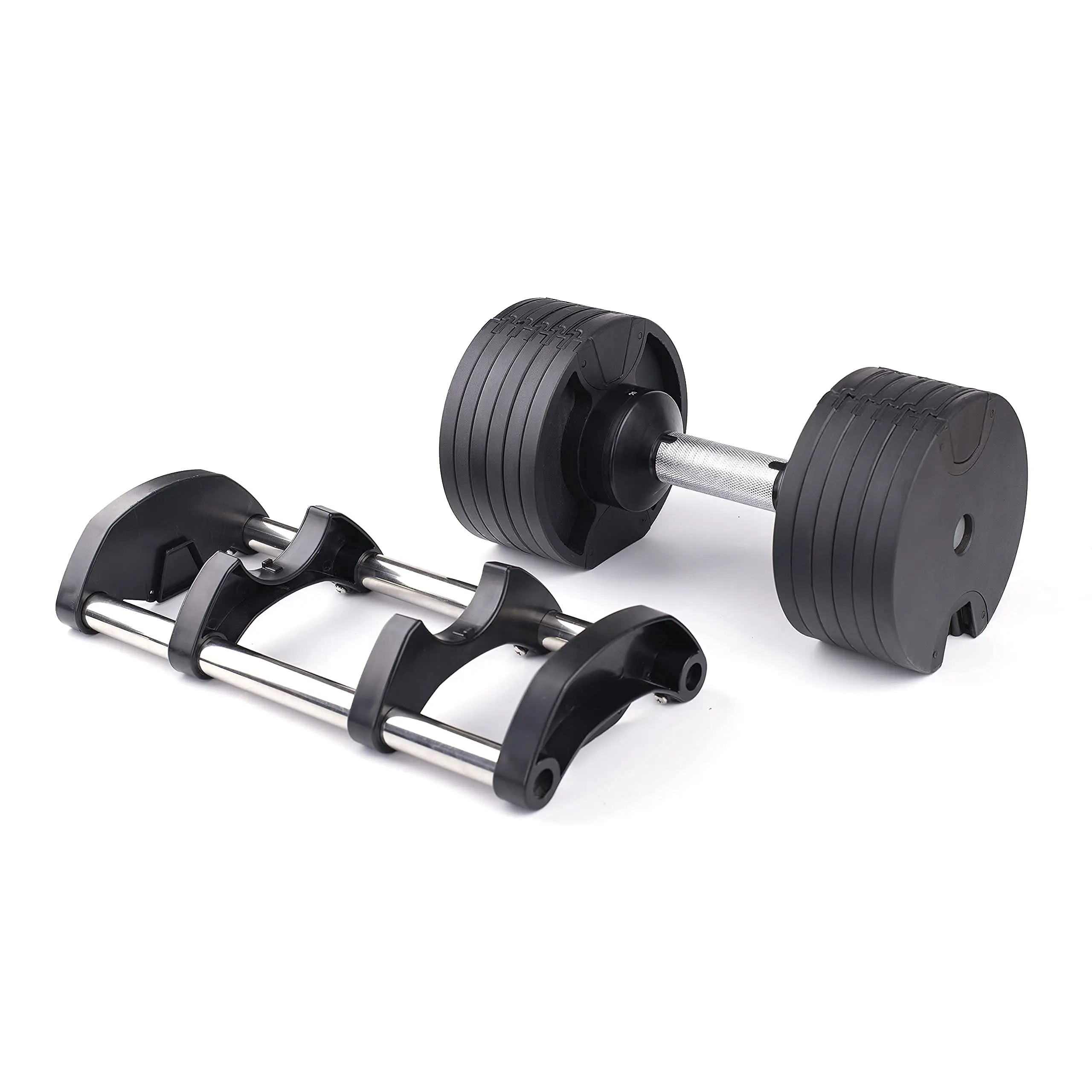 Quick lock 5 lb increments adjustable dumbbell