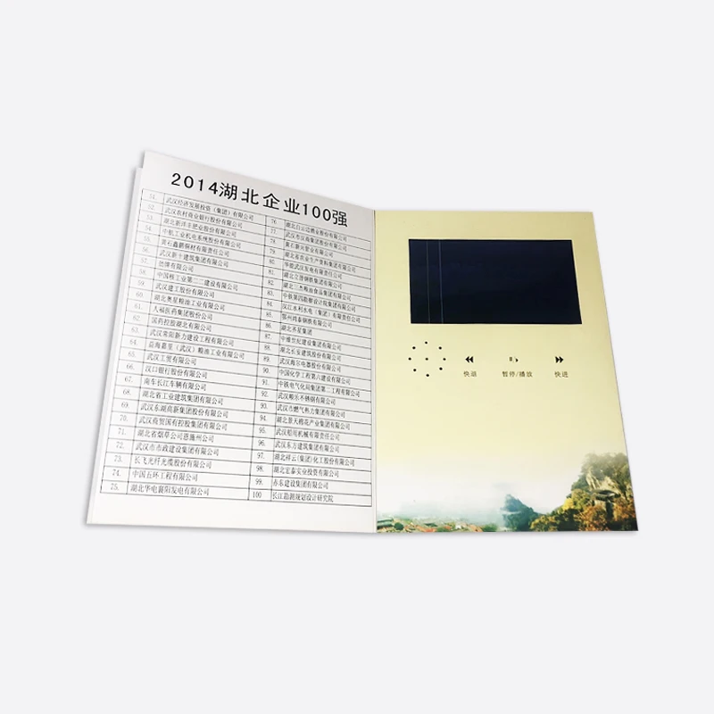 Customized tft screen diy 7 inch ips video brochure audio guest video book for brand invitation