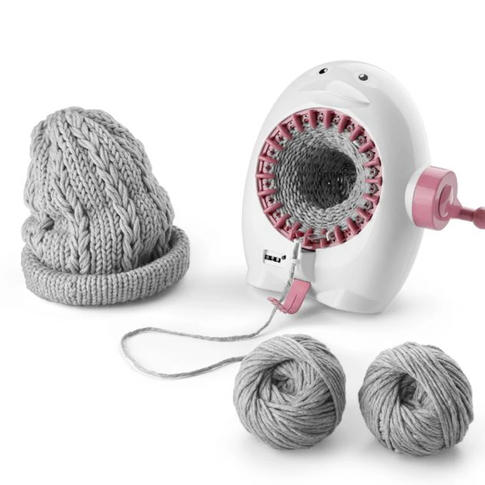 DIY Hat Knitting Machine Double Weaving Magic Loop Looms Stars Cylinder Kids Wool Toy Handcraft With 48 Needles Rotating