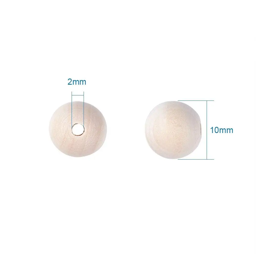 Круглые Бусины Из Натурального необработанного дерева, оригинальные деревянные ломтики, шарики-разделители, бусины россыпью для рукоделия, изготовления украшений, 200 шт., 10 мм