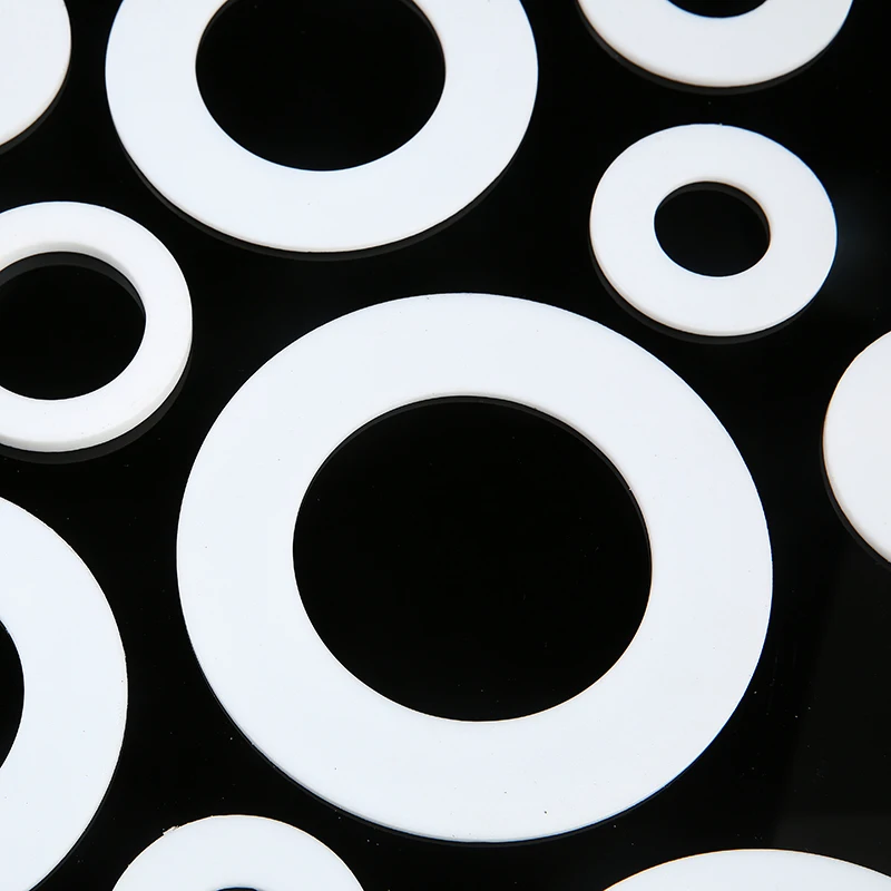 Odm/oem FF/RF white flange corrosion-resistant chemical PTFE gasket molded round spacer