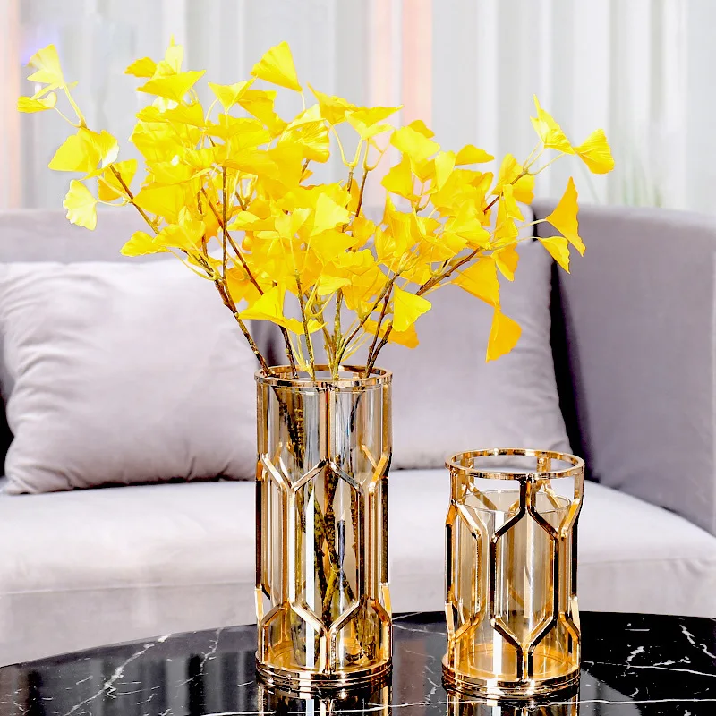 Decorative Wedding Vase Glass Flower Wholesale Metal Vase For Table Centerpieces