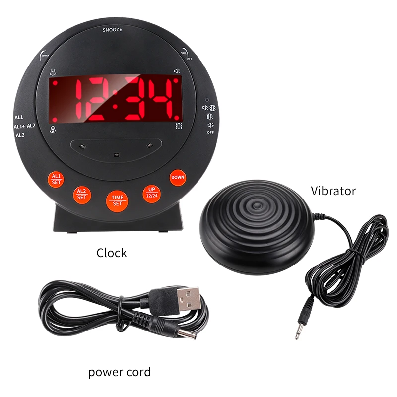 Cushion Mute Deaf Clocks Vibrator With Portable Vibration Vibrating Alarm For Heavy Sleepers Clock