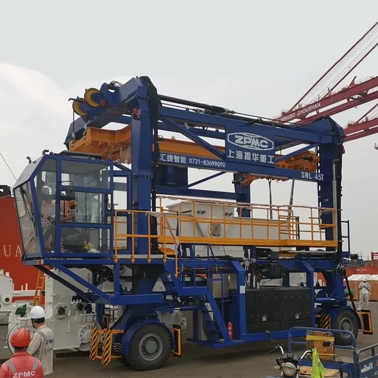 35ton Energy storage tank straddle carrier solid tyre container gantry crane Siamese Container Crane