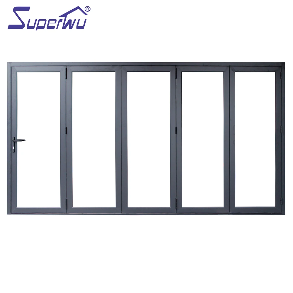 Low-E glass accordion bi fold aluminum folding doors for veranda