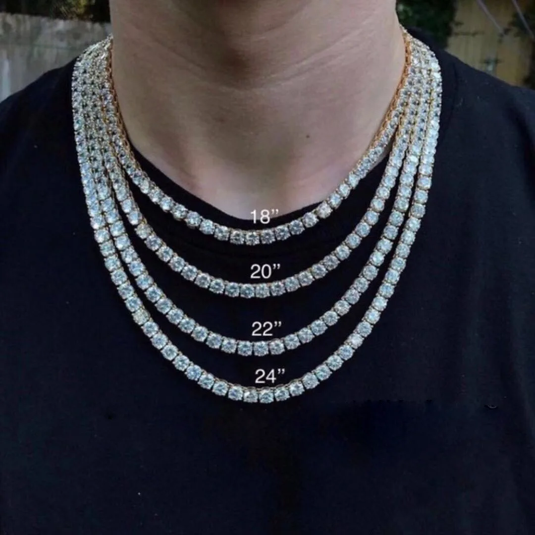 Fashion luxury hip hop diamond tennis S925 silver moissanite zircon moissanite chain