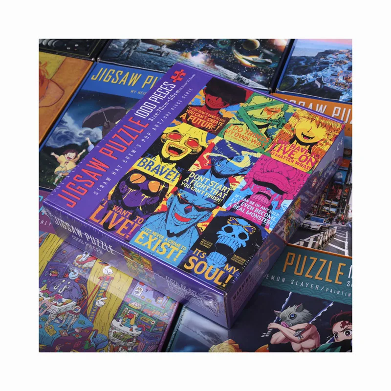 1000PCS Demon Slayer Jujutsu Kaisen Goku Luffy Uzumaki Genshin Impact Spirited Away Totoro Crayon Shin-chan Anime Jigsaw Puzzles