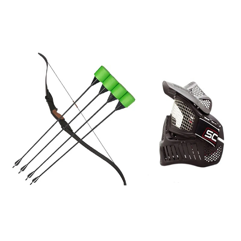 Archery Helmet CS Combat Game Bow and Arrow Set Outdoor Sports Hunting Competition Paintball Half Face Protection Equipment