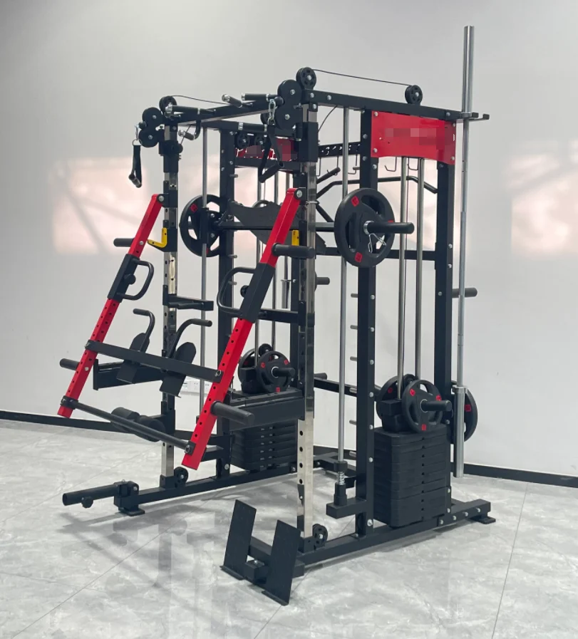 Dinuo OEM/ODM Multi functional Trainer Smith Machine with Leg press Plate Loaded Machines with Arm Jammer