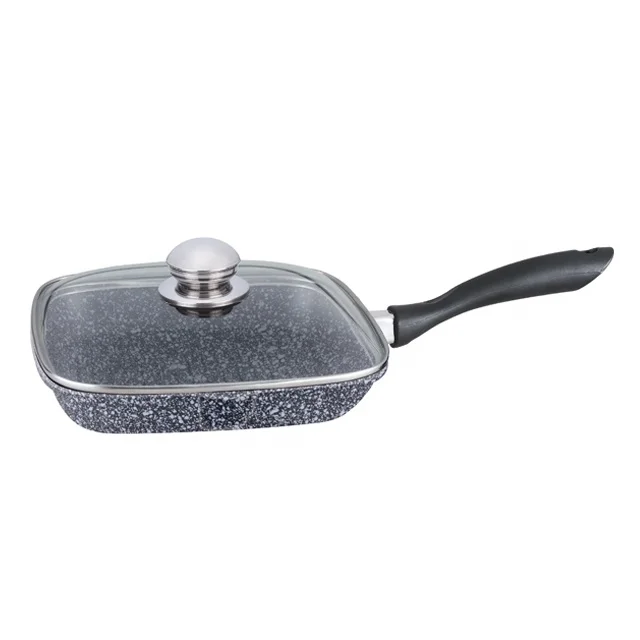 24cm die cast aluminum ceramic coating frying pan/griddle pan with glass cover