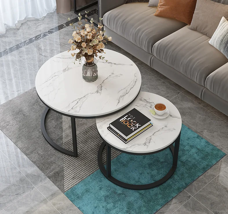hot sale high quality new design white stainless luxury side coffee table white marble top coffee table