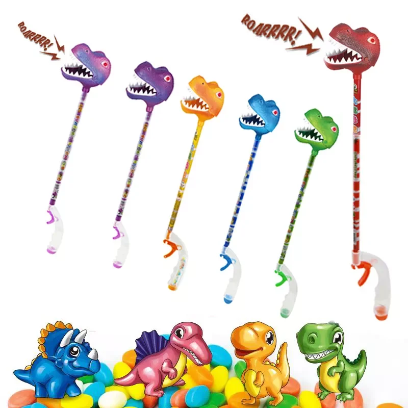 Hot-selling Candy Grabbers Dinosaur Big Rex Candy Toys w/lights and dinosaur roars fill Customized sweet for food wholesalers